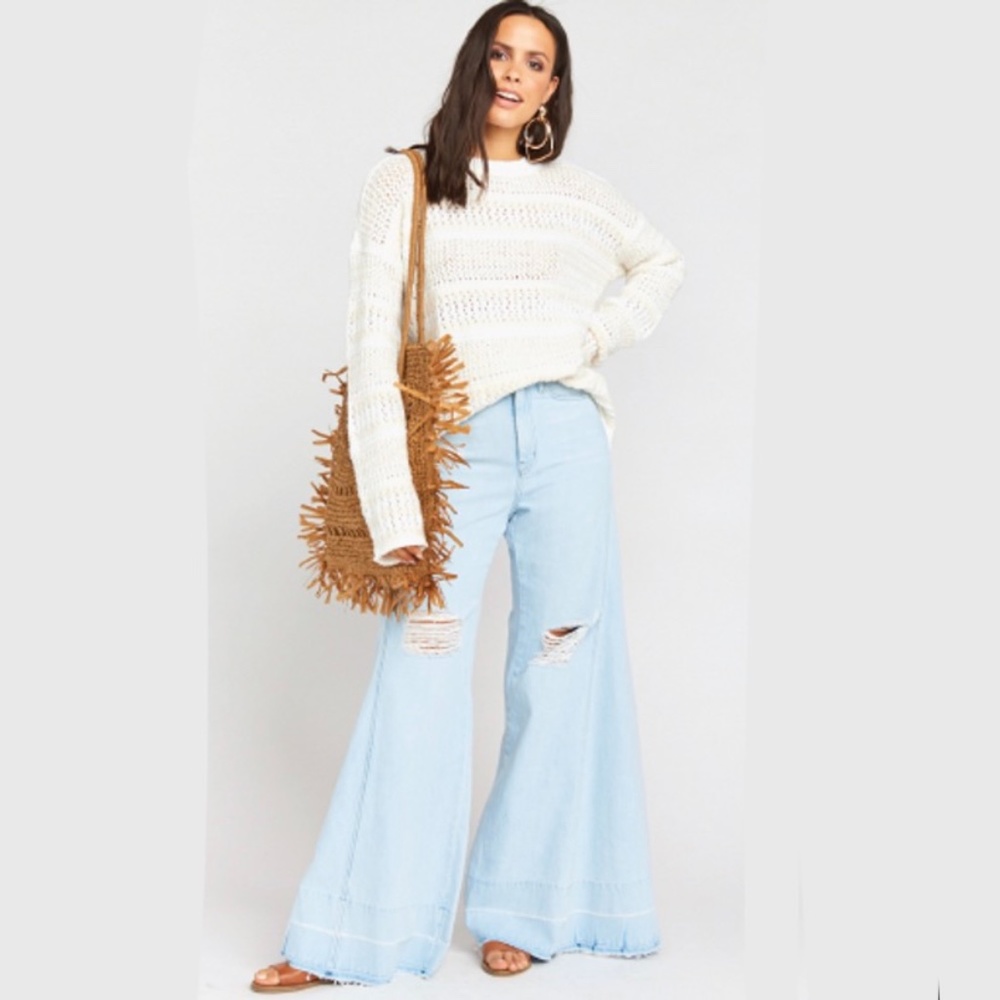 NWT Show Me Your Mumu SMYM San Fran Wide Leg Flare Jeans Sz 24